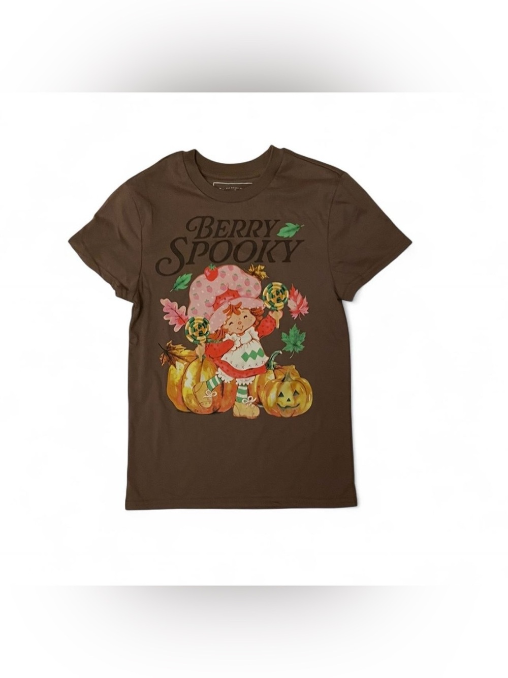 Berry Spooky Strawberry Shortcake pumpkin Halloween brown graphic tee XS New